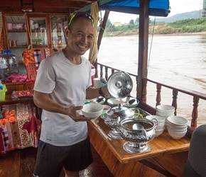 Sit with lunch, on the Mekong 2019