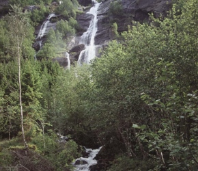 Waterfalls into Lusterfjorden