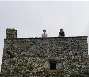 Matthew and Christopher atop Château fort de Pirou