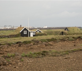 A traditional turf house seen to the left as we exitted Kefalavic