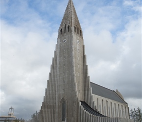 Hallgrímskirkja is a Lutheran parish church in Reykjavík, Iceland. At 74.5 metres tall, it is the largest church in Iceland and among the tallest structures in the country. The church is named after the Icelandic poet and clergyman Hallgrímur Péturss