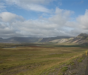 Having gone over the brow of the hill we were greeted with a wonderful sea view in Snæfellsjökull National Park