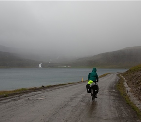 It was a rainy day on an unmade surface, which for bikes was OK. The wind though was blowing hard...very hard