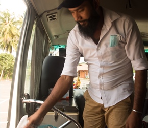 Mahesh was the helper on the tour. COVID was on the wane, but he was careful to make sure we all had clean hands getting back into the bus