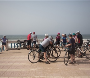 After lunch we cycled to Aglou. Here we congregate at the promenade by the sea