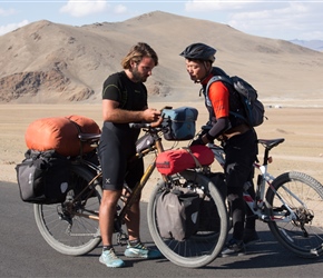 Bat had been in communication with Lorenzo Barone, long before we had arrived as he wanted a route across Mongolia. It was quite a surprise to actually meet him, especially as we were about to turn of the road