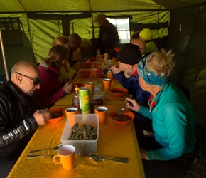 Lunch stop and yes the mess tent had been erected