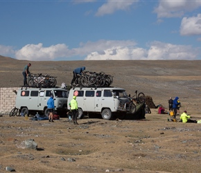 Packing the bikes for the transfer to the National Park
