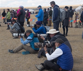 Lots of Long lenses, mostly Americans, designed to catch the action that was either distant at a few 100 metres or really very close where a macro lens may be required