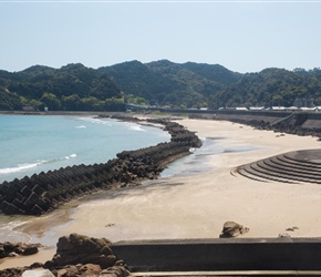 Japans coasts are subject to Tsunamis. In an attempt to protect coastal villages, huge concrete blocks were placed in the surf