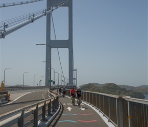Descending from the 2nd Kurushima Kaikyo Bridge