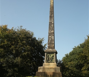 Lester admires this obelisk, sited on Hatherleigh Moor, commemorates Captain, later Colonel, William Morris.