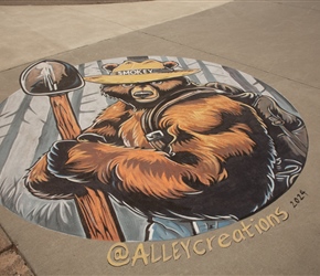 Mural at Earthquake Lake visitor centre