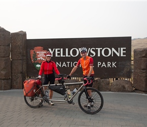 John and Kay at the entrance to Yellowstone