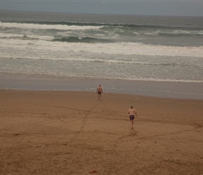 Peter and Neil decide that testing the Atlantic surf would be in order and no it wasn't that cold