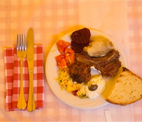 Lunch. These were always excellent. Plenty of fresh food