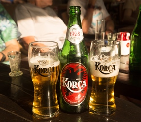 Korca Beer was a favourite on this trip