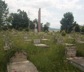 On the outskirts of Erseke were a group of partisan graves