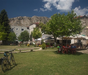 Morning coffe in the town square. Ice creams here