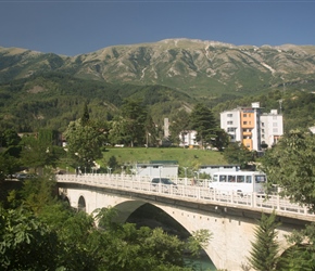 We passed through Permet, note the large partisan memorial in this town