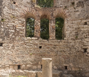 Alter at the great basilica, Butrint